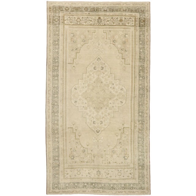 Muted Vintage Turkish Oushak Rug - 07'05 X 13'08 For Sale - Image 9 of 9