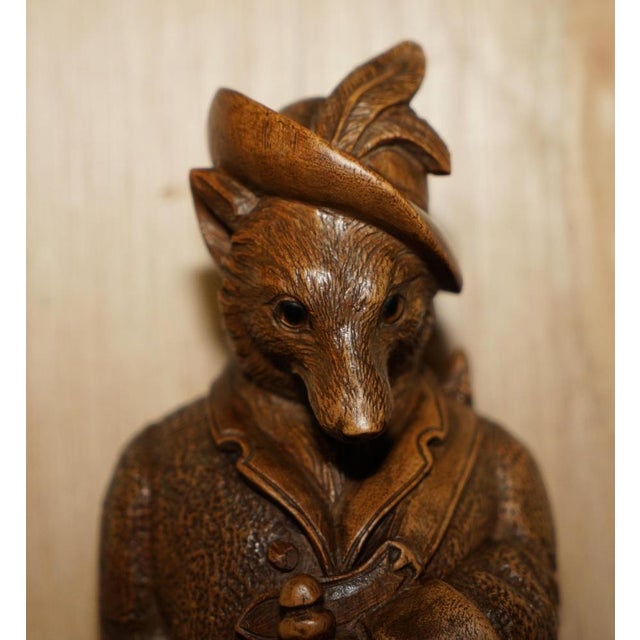 Antique Musical Black Forest Hand Carved Fox Whip Hook, 1880 For Sale - Image 4 of 18