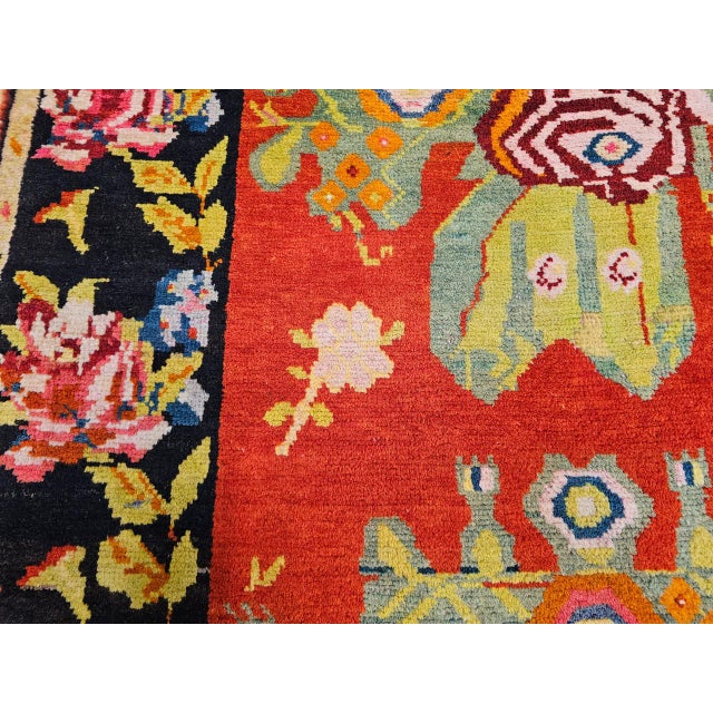 Vintage Caucasian Karabagh Rug, Hand-Knotted Gol Farang Floral Design, 5' x 7' For Sale - Image 13 of 15