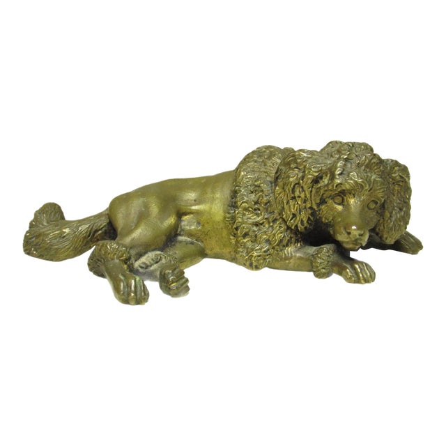 Antique Bronze Poodle Figurine For Sale
