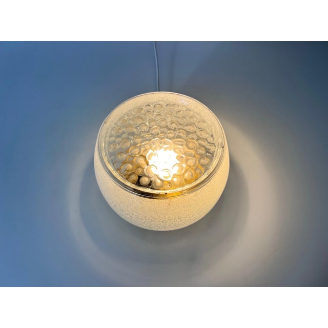Metal Mid Century Modern Bubble Glas Flush Mount by VEB, East Germany, 1960s For Sale - Image 7 of 8