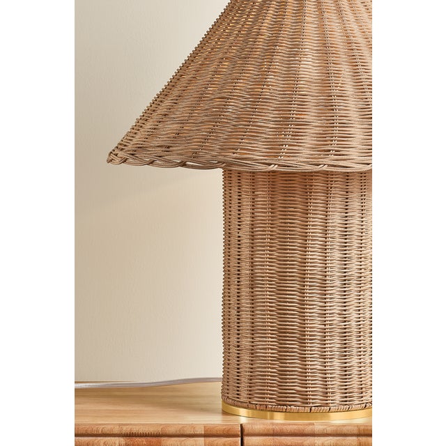 Contemporary Mitzi Jeanette 20 in. 1 Light Table Lamp in Aged Brass Finish For Sale - Image 3 of 8