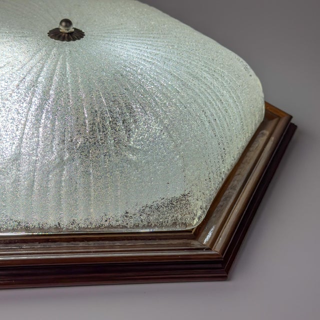 Vintage Ice Murano Glass Ceiling Lamp, Italy, 1980s For Sale - Image 18 of 18