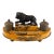 Antique French Bronze & Sienna Marble Encrier Inkwell W Lion Sculpture For Sale