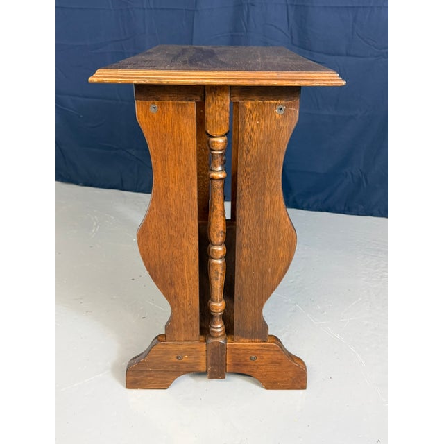 Wood Vintage Wooden Magazine Rack Side Table, 1950 For Sale - Image 7 of 12