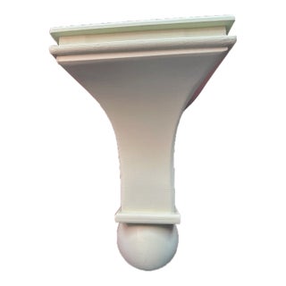 Handmade Solid Wood Corbel Shaped Wall Bracket or Shelf Palest Green For Sale