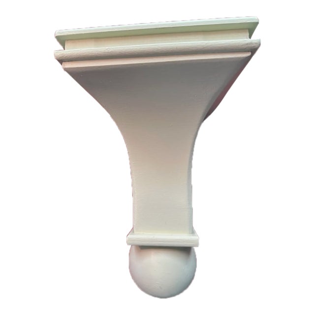 Handmade Solid Wood Corbel Shaped Wall Bracket or Shelf Palest Green For Sale