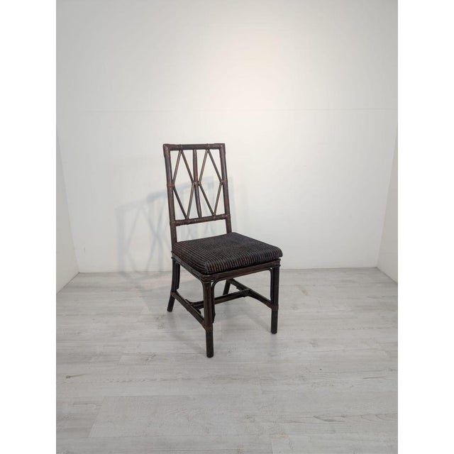 Vintage Chippendale Style Rattan Chair, 1950s For Sale - Image 3 of 16