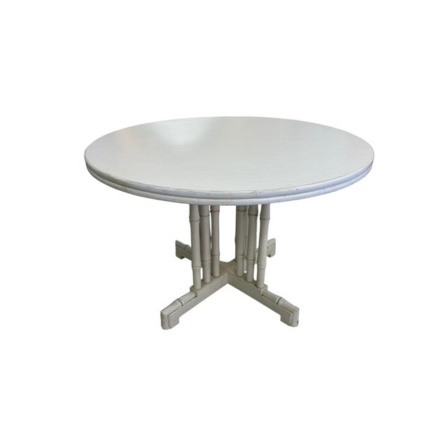 Mid 20th Century Ficks Reed Cream Rattan and Faux Bamboo Dining Set For Sale In New York - Image 6 of 15