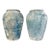 Pair of Large Antique Terracotta Urns With Weathered Blue Patina For Sale