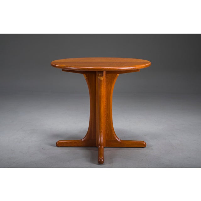Vintage Scandinavian Danish Teak Round Side Table by Axelsen, 2003 For Sale - Image 9 of 9