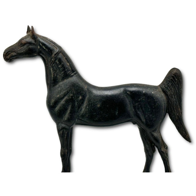 Vintage Dated 1938 "King's Genious" Famous Champion Show Horse Cast Iron Wedge Style Doorstop For Sale - Image 15 of 18