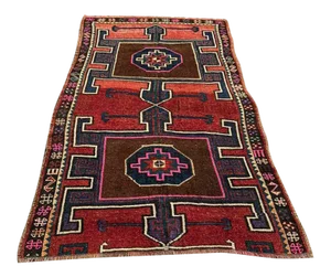 Vintage Hand Knotted Turkish Rug -59" X 100"