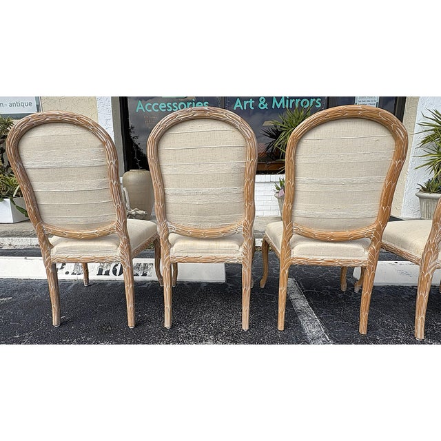 Vintage Italian Wheat Sheath Dining Chairs by Chateau d'Ax- Set of 6 For Sale - Image 14 of 18