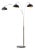 1970s Mid Century Luna Bella 3-Light Brass Floor Lamp by Nova of California - Matte Black, Weathered Brass, Gold Leaf, Black Marble Base For Sale