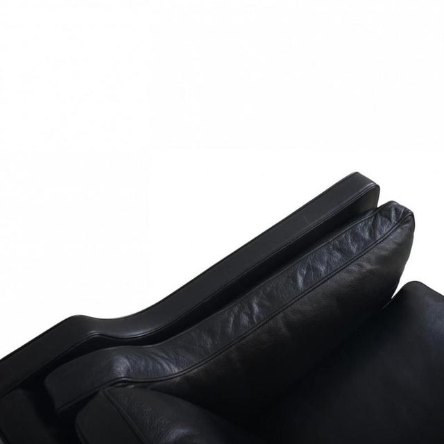 Vintage 2213 Three-Seater Sofa in Black Leather by Børge Mogensen, 1980s For Sale - Image 11 of 18