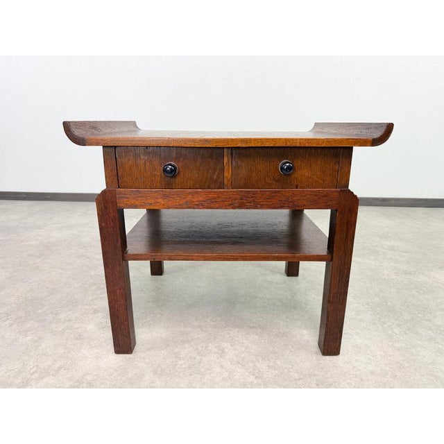 Art Deco Oak Side Table attributed to Lajos Kozma, 1930s For Sale - Image 4 of 11