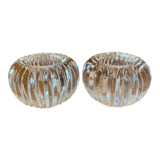 Pair of Late 20th Century Waterford Crystal Votive Tea Light Candle Holders For Sale