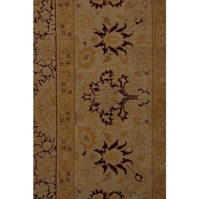 Hand-Knotted Vintage Agra Style Rug in Beige Gold All Over Floral Pattern For Sale In New York - Image 6 of 7