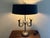 Mid 20th Century English Country Brass Horn Bouillotte Lamp With Black Tole Shade For Sale - Image 11 of 13