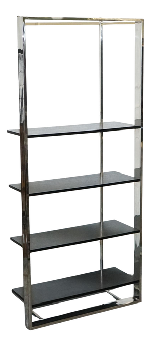 Art Deco Polished Stainless Steel Display Bookcase