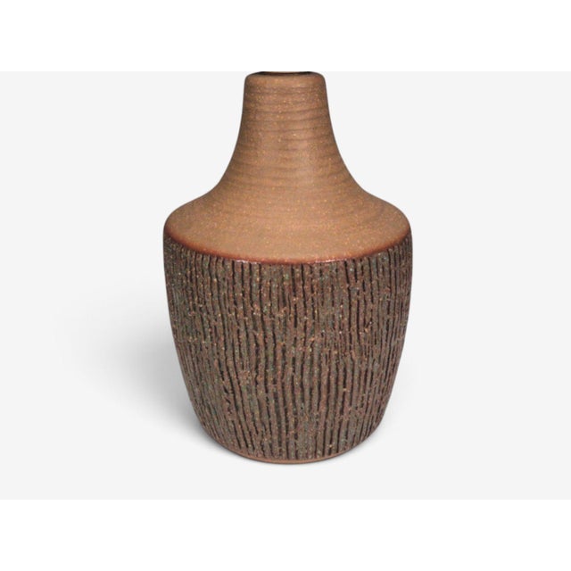 Ceramic 1960s Mid-Century Modern Einar Johansen, Rustic Brown Stoneware Table Lamp For Sale - Image 7 of 10