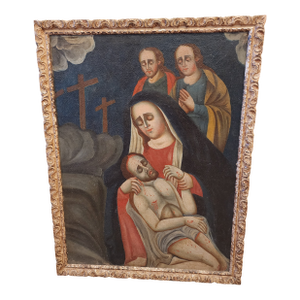 Spanish Colonial "Our Lady of Sorrows" Painting