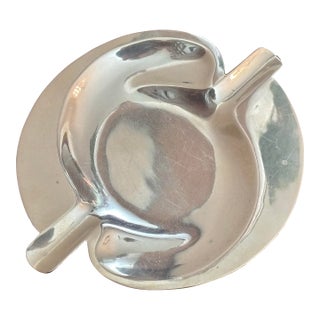 Mid 20th Century Modern Sterling Silver Ashtray Dish For Sale