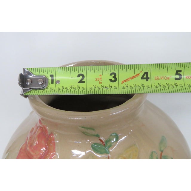 RRP Co Roseville Lucia Vase Tall Ceramic Raised Floral Motif Cream Color 4527b For Sale - Image 10 of 14