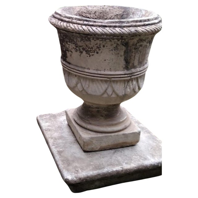 Amazing and rare (3) stone vases h56cm 19th century original stone vase from the 19th century. Three twin chalice vases...