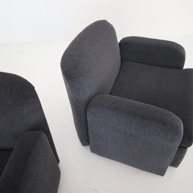 Postmodern 1980s Swivel Chairs by Preview in 100% Alpaca, a Pair For Sale - Image 3 of 6