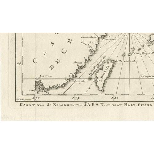 Antique Map of Japan and Korea and the Chinese Coast by Bellin, 1755 For Sale - Image 4 of 12