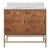 Matthew Izzo Home Clifford 36.5" Dark Burlwood Single Porcelain Sink, Two Door Bath Vanity With Carrara Marble, Brass Base and Acrylic Hardware For Sale