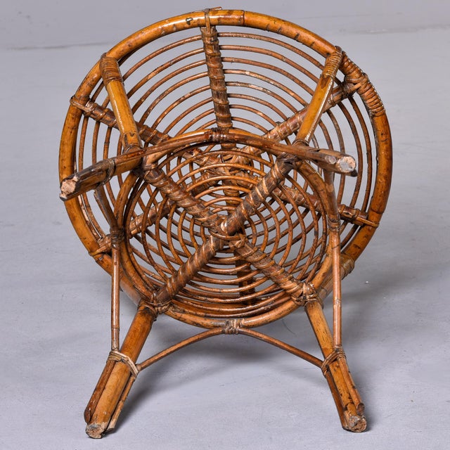Mid-Century Italian Rattan & Bamboo Two-Tier Side Table For Sale In Detroit - Image 6 of 10