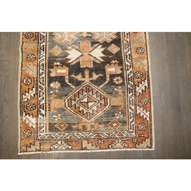 Brown Small Antique Heriz Rug rug no.j4410 For Sale - Image 4 of 6