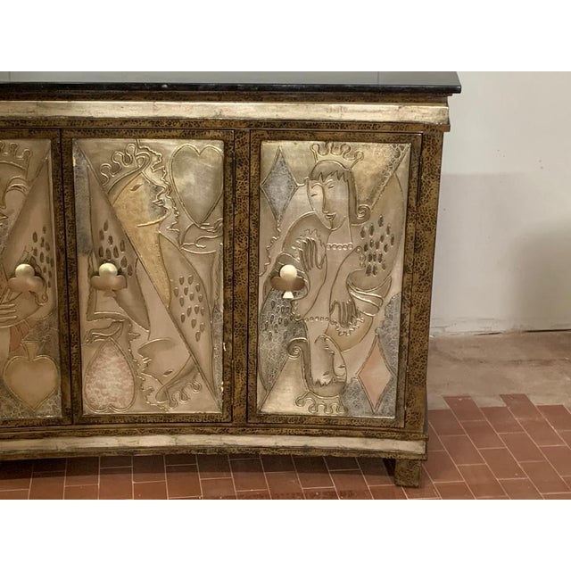 Masterpiece Playing Cards Credenza Lam Lee Group Dallas, 1990 For Sale - Image 4 of 17