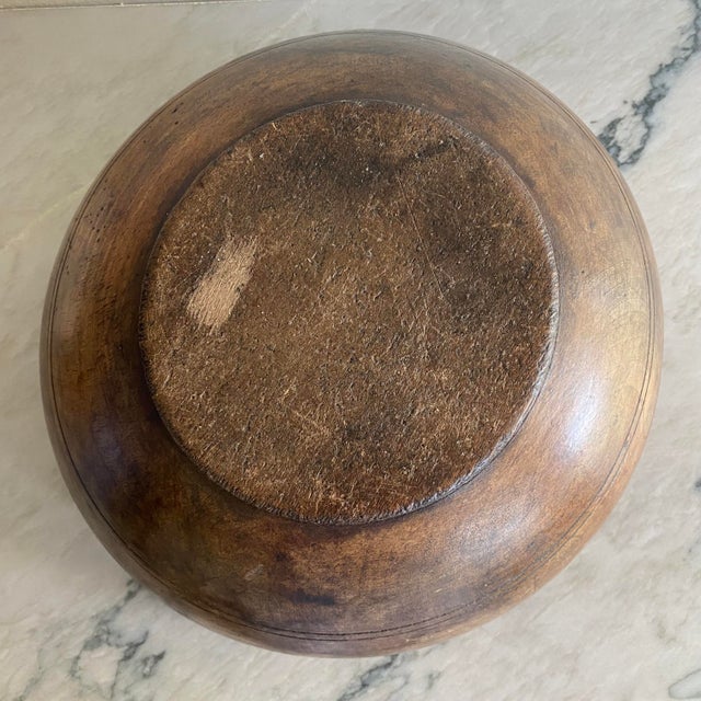 Brown Wooden Salad Bowl, 1960s For Sale - Image 8 of 10
