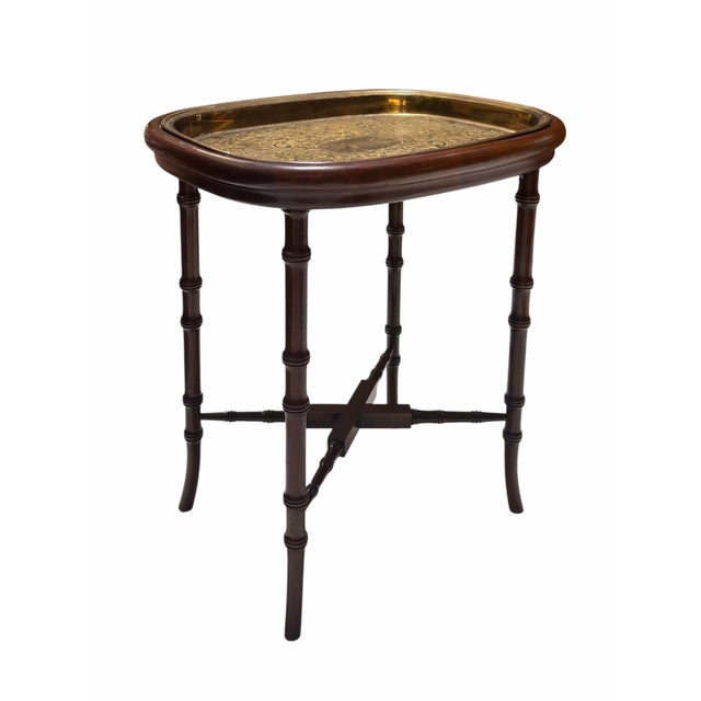 Mid 20th Century Regency Style Faux Bamboo Single Cocktail Tray Table For Sale - Image 5 of 5