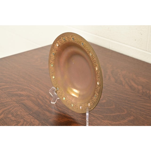 Tiffany Studios Tiffany Studios New York Bronze Doré Bowl With Abalone Inlay For Sale - Image 4 of 11