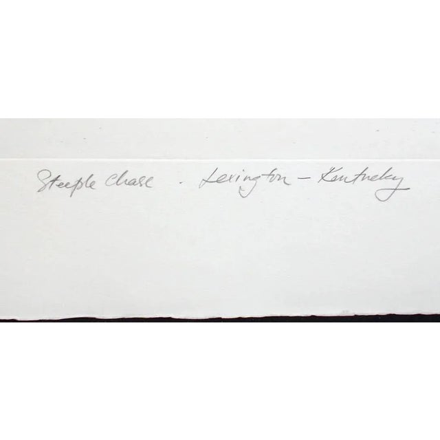 William Papas "Steeple Chase - Lexington, Kentucky" Hand Colored Etching Artwork For Sale - Image 4 of 7