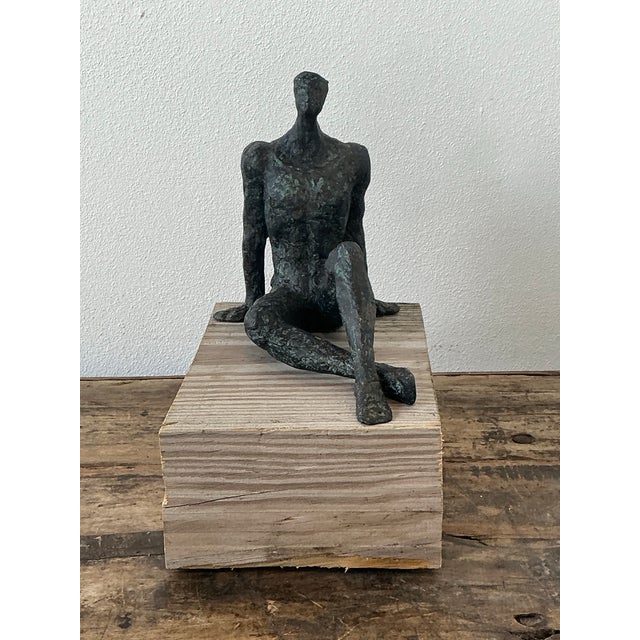 Vintage Patinated Metal Sculpture After Giacometti For Sale - Image 4 of 12