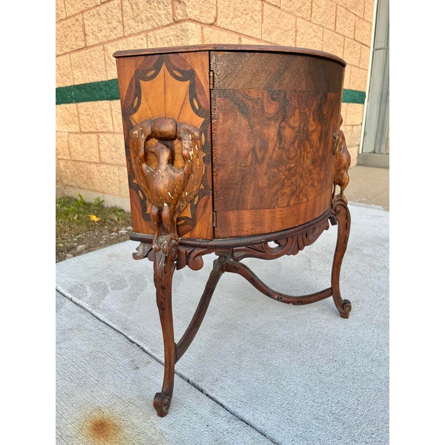 Early 20th Century Early 20th Century Unusual Burl Cabinet With Carved Eagles For Sale - Image 5 of 9