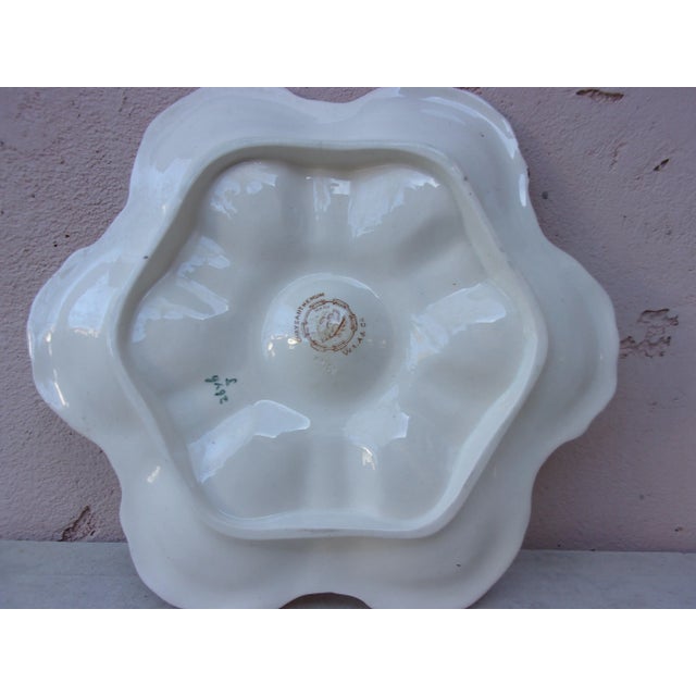 Late 19th Century C.1890 English Oyster Plate With Flowers Adderley For Sale - Image 5 of 10
