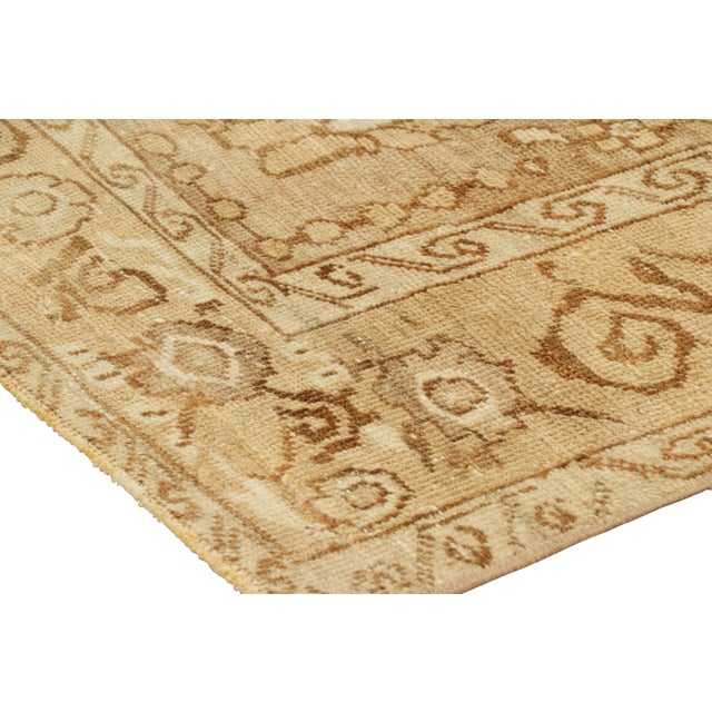 Vintage Turkish Rug in Beige-Brown With Floral Medallion, From Rug & Kilim For Sale In New York - Image 6 of 8