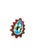 Bochic “Capri” Vintage Ruby, Blue Topaz & Diamond Ring Set In 18K Gold & Silver Natural Blue Pear Shape Topaz 14 carats...