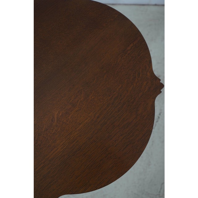 Wood Stickley Harvey Ellis Inlaid Oak Tea Table For Sale - Image 7 of 14