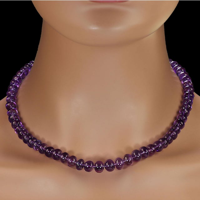 Traditional Ajd 18 Inch Glowing Amethyst Rondel Necklace For Sale - Image 3 of 6