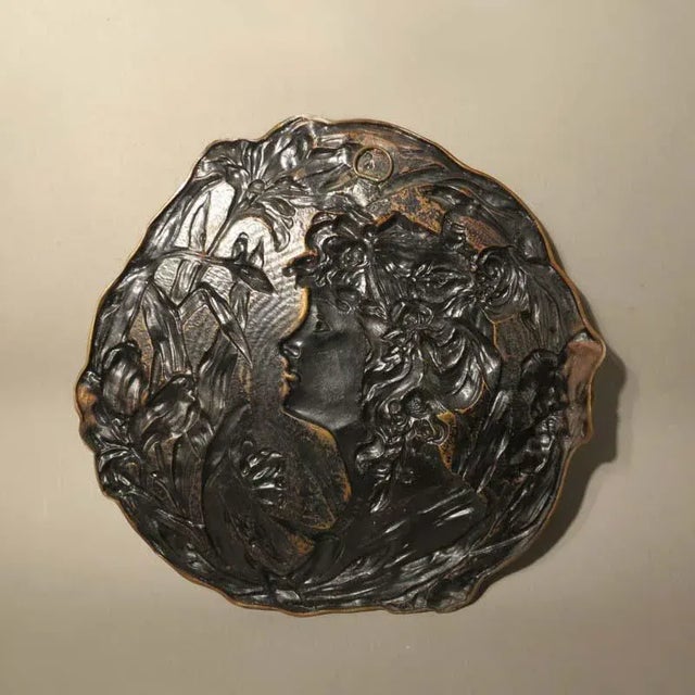Art Nouveau Bronze Wall Relief For Sale - Image 6 of 7