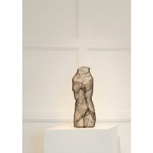 Contemporary Vintage Wire Mesh Nude Woman Female Figure Sculpture For Sale - Image 3 of 4
