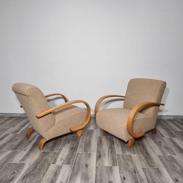 Art Deco Lounge Chairs by Jindřich Halabala, 1950s, Set of 2 For Sale - Image 13 of 17